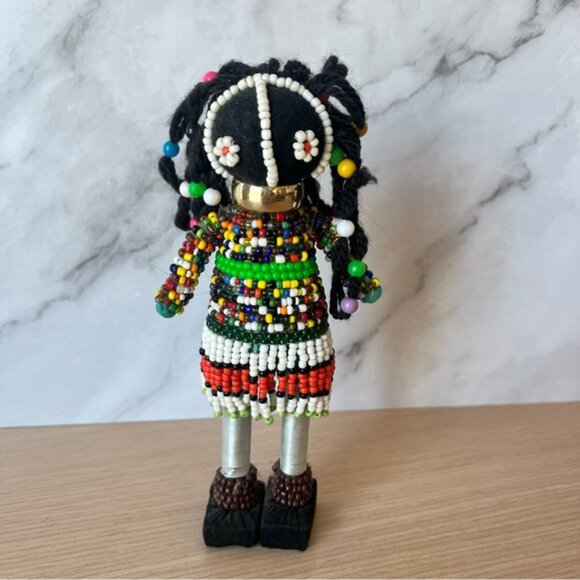 African Ndebele Tribal Beaded Doll Ceremonial Folk Art Handmade - Picture 2 of 7